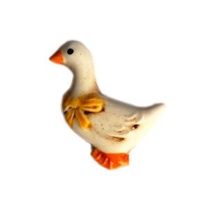 Duck : Yellow Ribbon Glazed Ceramic Insert